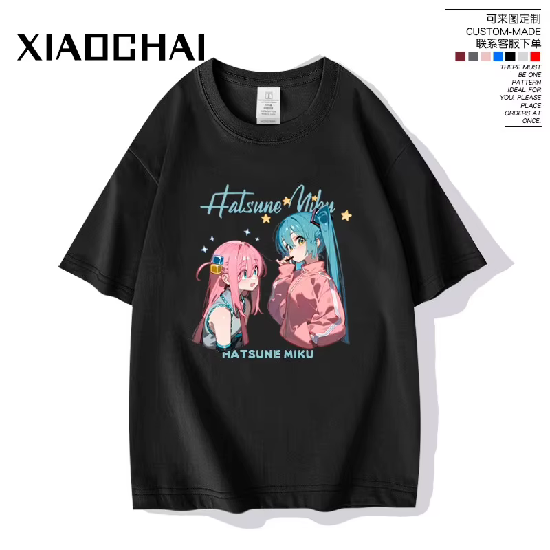 Lonely Rock Jointly Named Hatsune Miku End Band Cos Cotton Cartoon Print New Men's and Women's Loose