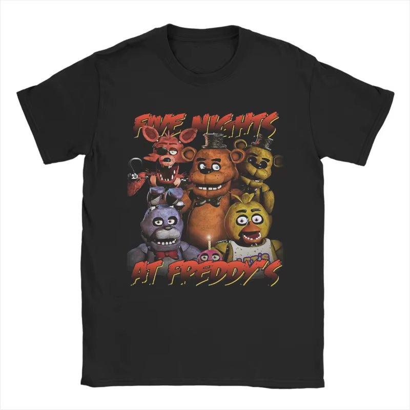 Hommes printemps été piège FNAF à Freddys trompette T-Shirts Vintage 100% coton vêtements Vintage à