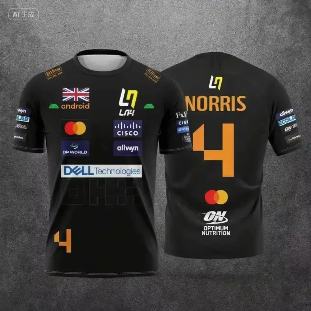 T-shirts de sport à séchage rapide McLaren Team Lando Norris n°4 et n°81, modèle 2026, spécialement 