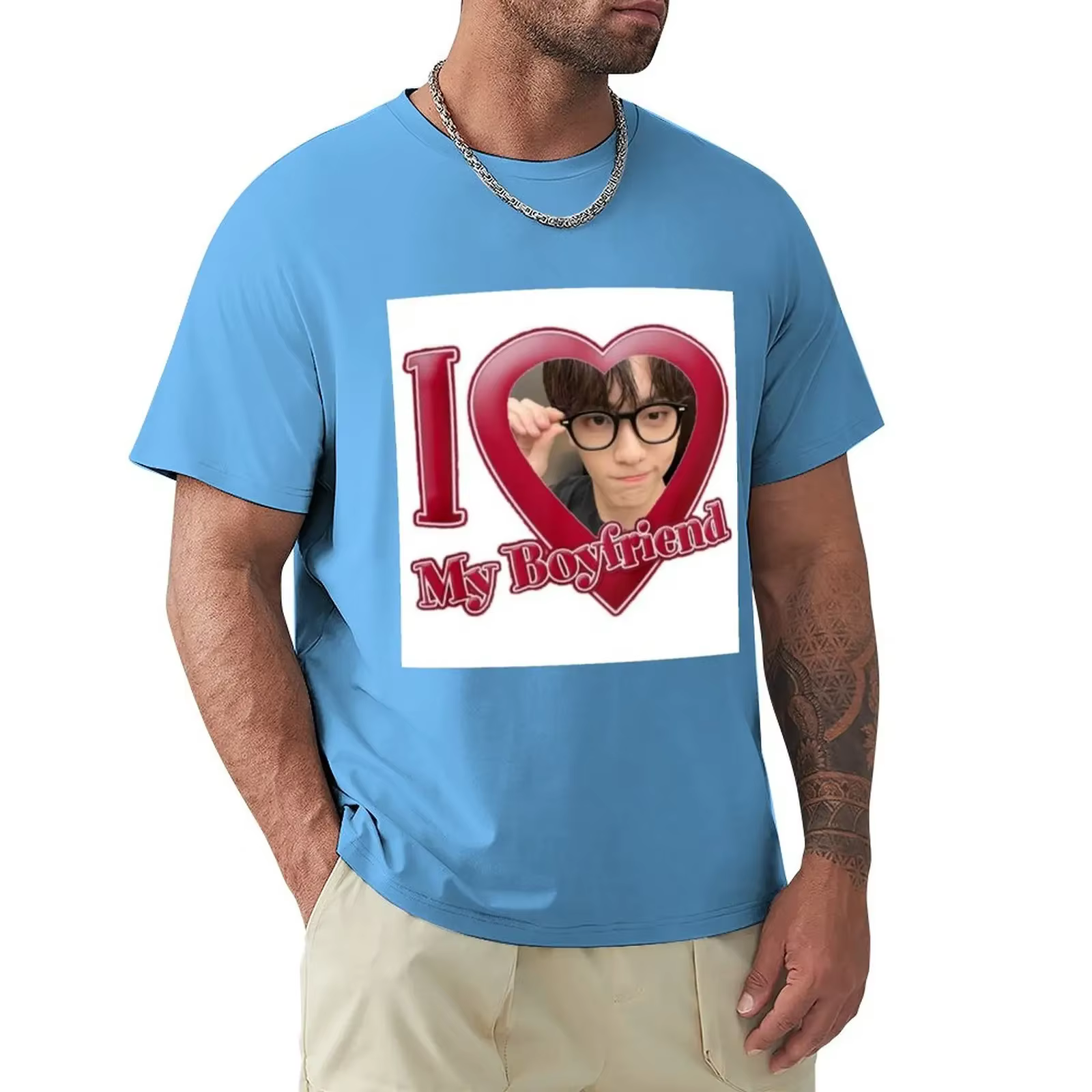 T-Shirt à Manches Courtes pour Homme, Vêtement Esthétique, Soobin TXT, I Love My Boyweight, Graphiqu