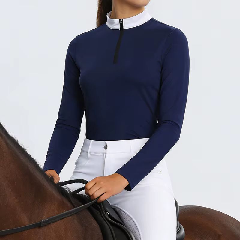 T-shirt à manches longues pour femme, séchage rapide, pour l'entraînement équestre et le sport d'équ
