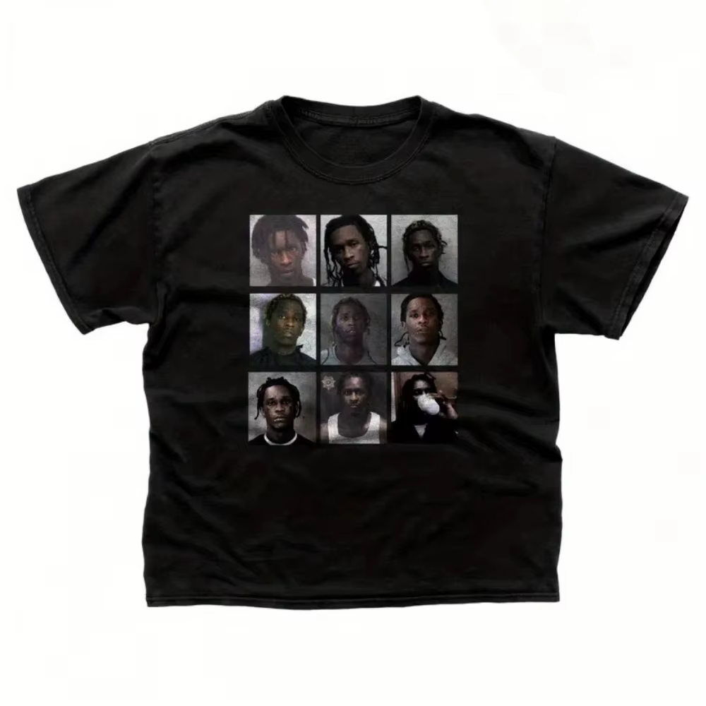 T-shirt imprimé col rond pour homme, nouveau style été 2026, motif Young Thug - Haute qualité, confo