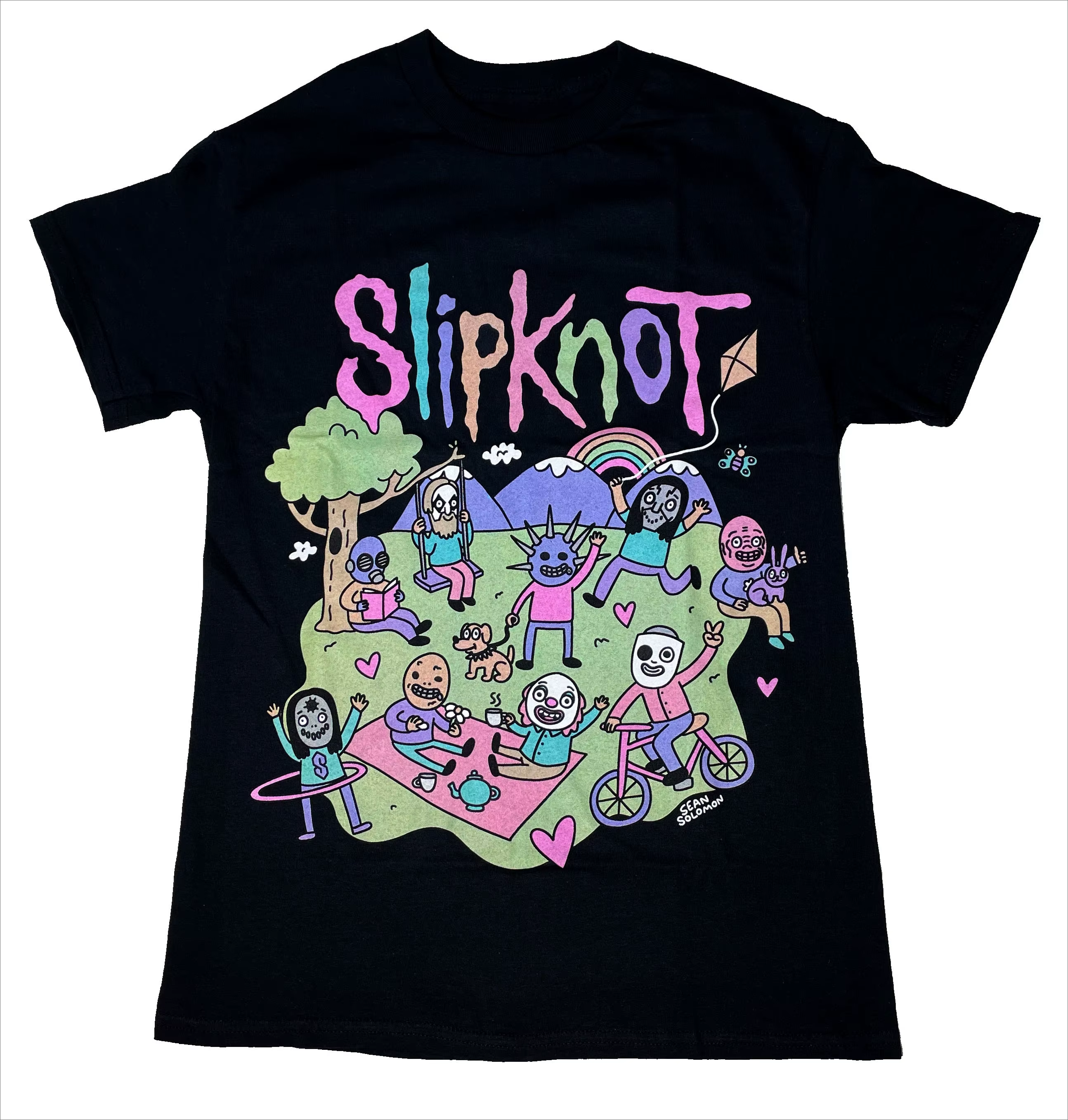 T-shirt graphique CUTE SLIPKNOT 100% coton, col rond, décontracté, unisexe, haut d'été