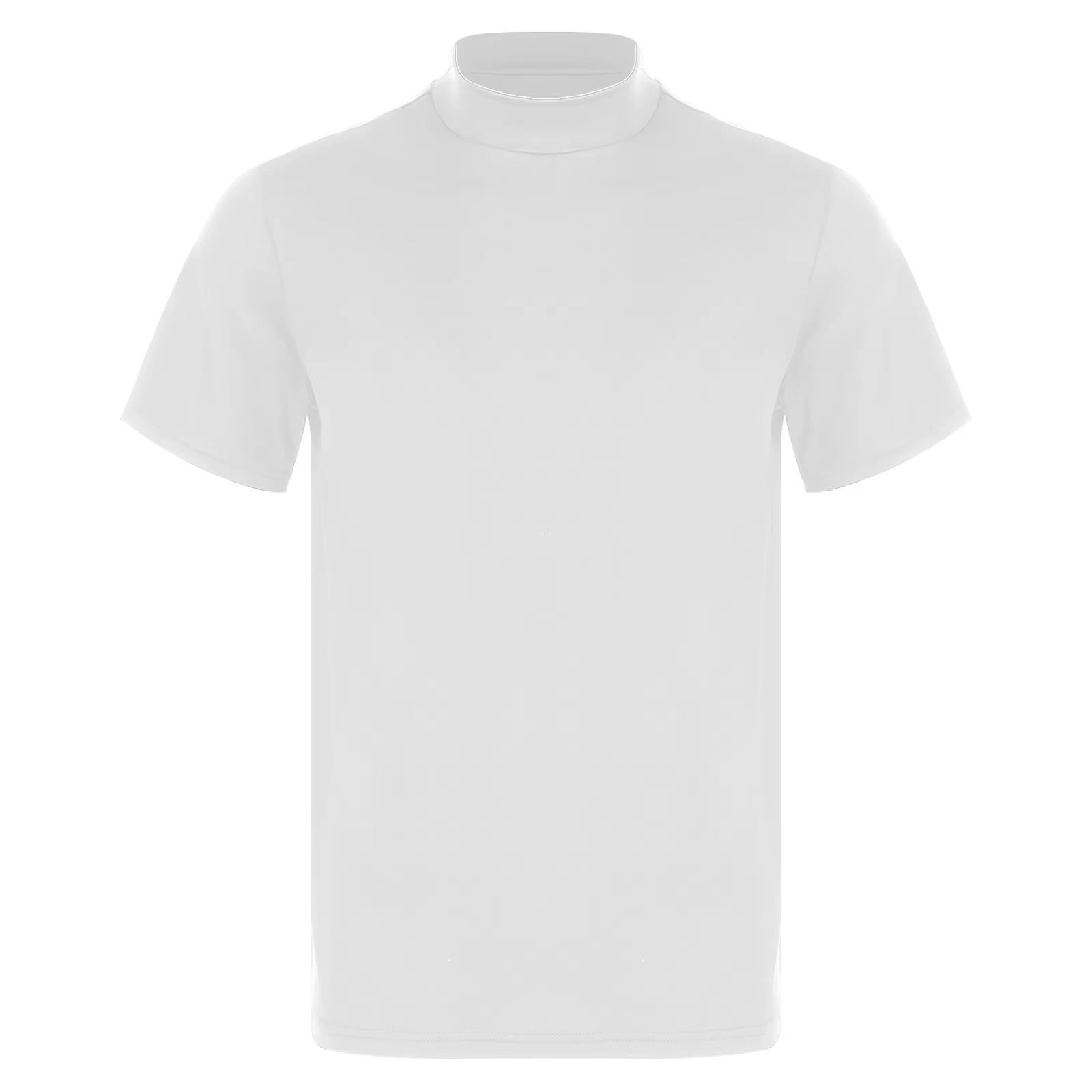 T-shirt à manches courtes pour homme, col montant, décontracté, couleur unie, coupe ajustée
