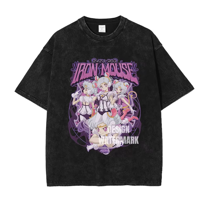 Bandai Anime s-sailor lune T-shirts Vintage lavé Michiru t-shirt Tsukino Rei Makoto Marina Usagi hau