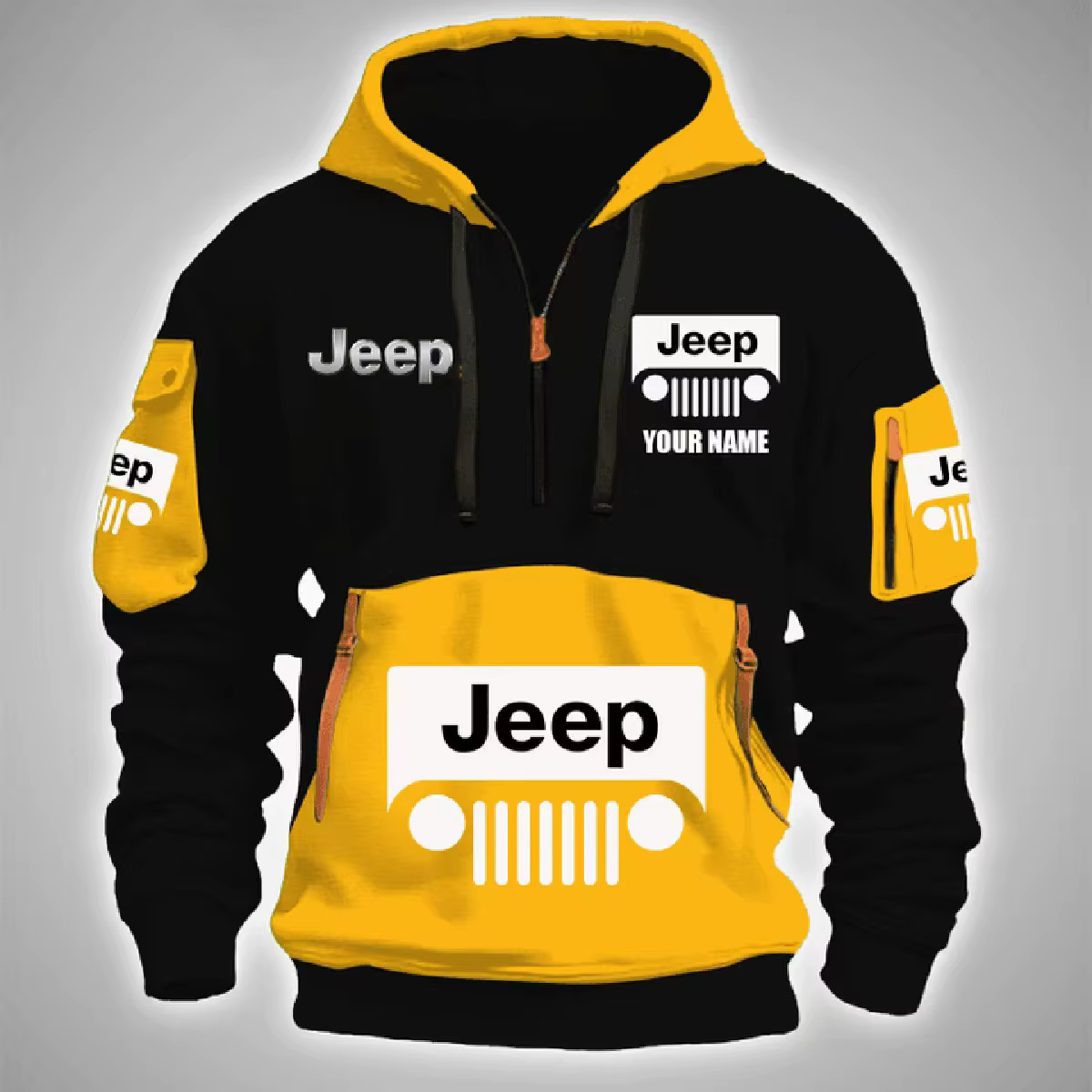 Le nouveau sweat-shirt à fermeture éclair multi-poches en tissu et polaire pour homme de JEEP est un