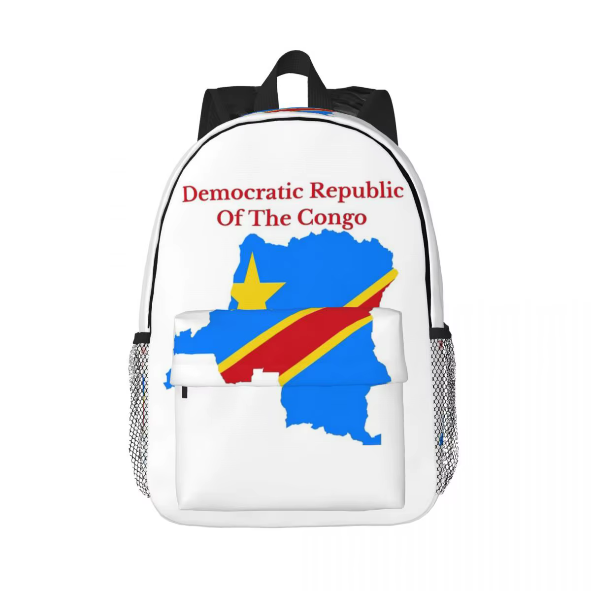 République démocratique du Congo drapeau carte sac à dos étudiant garçon fille BookBag enfants sac d