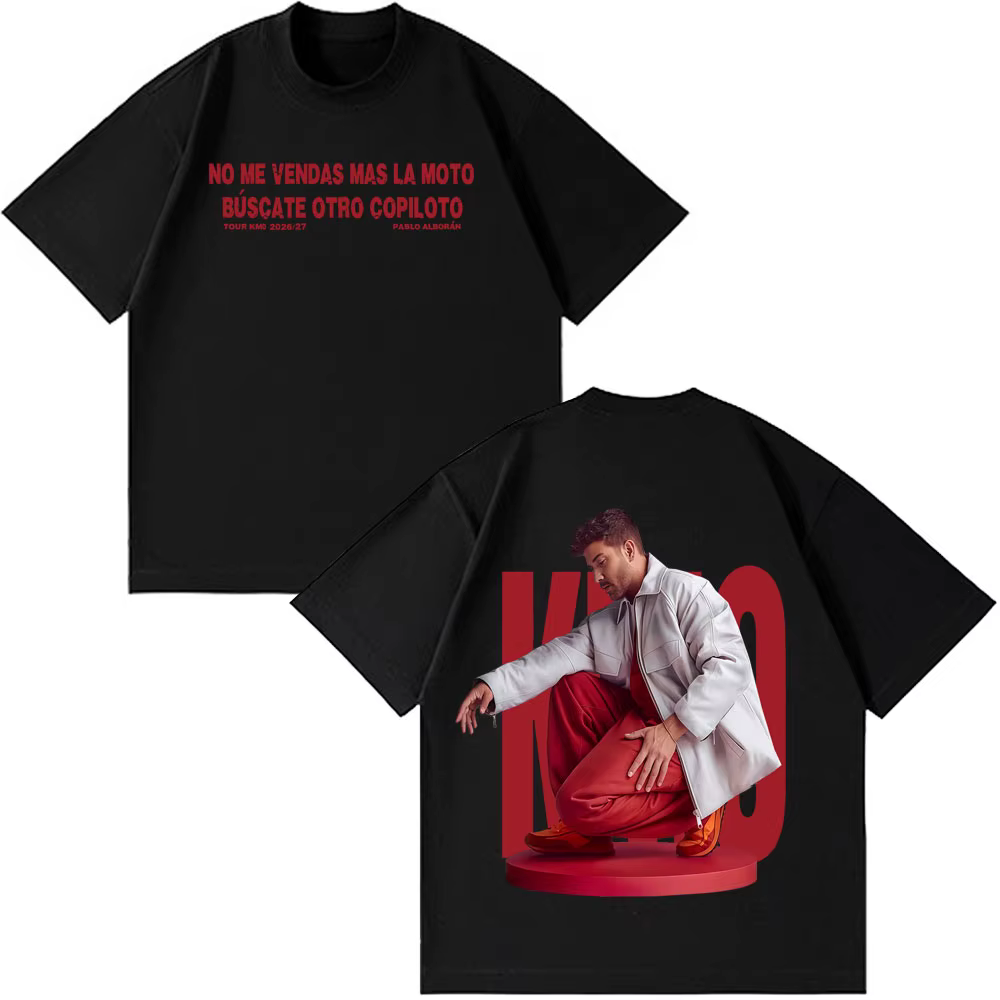 Singer Pablo Alborán Kmo Global Tour 2026-2027 Print T Shirt Men Women Hip-hop T-shirts Short-sleeve