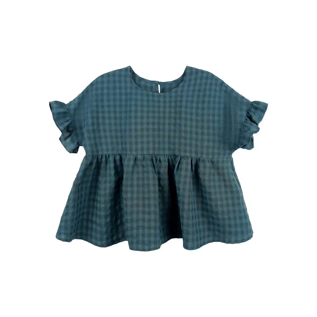 Chemise à carreaux rétro pour filles, nouvelle collection été 2025, chemise à manches courtes pour e