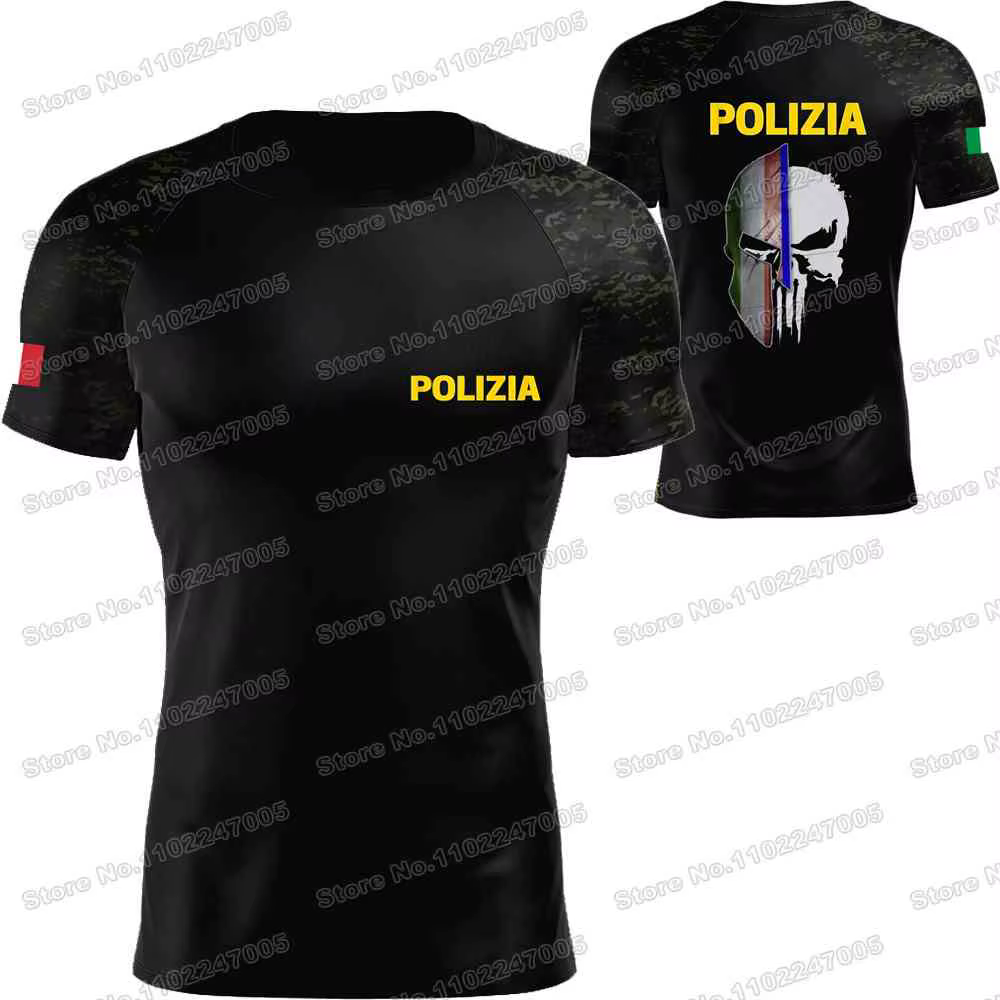 T-shirt de la Police italienne nouveau 2025,Chemise technique d'extérieur pour hommes,Maillot de cyc
