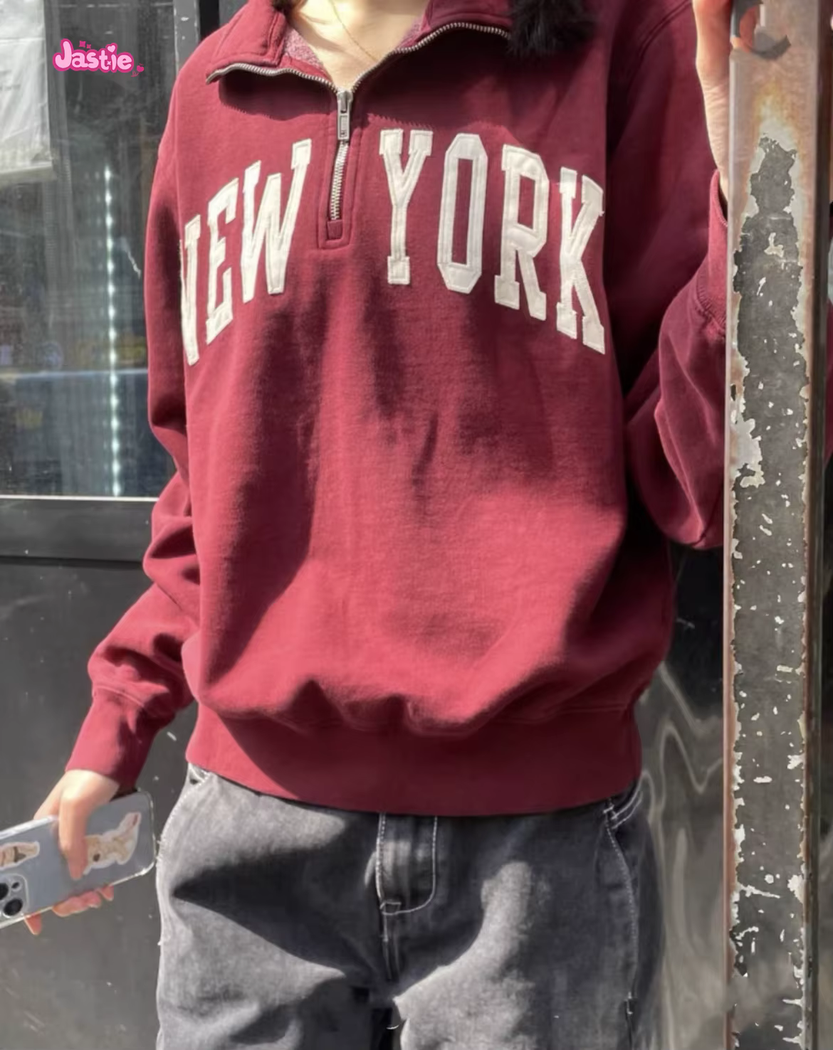 Sweat à Capuche en Coton pour Femme, Vêtement Décontracté, avec Lettres Imprimées, Fermeture Éclair,