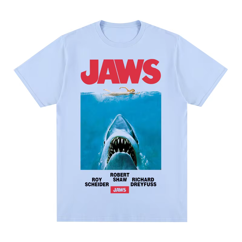 Mâchoires film Vintage T-shirt cadeau pour amis Harajuku femme vêtements coton hommes T-shirt nouvea