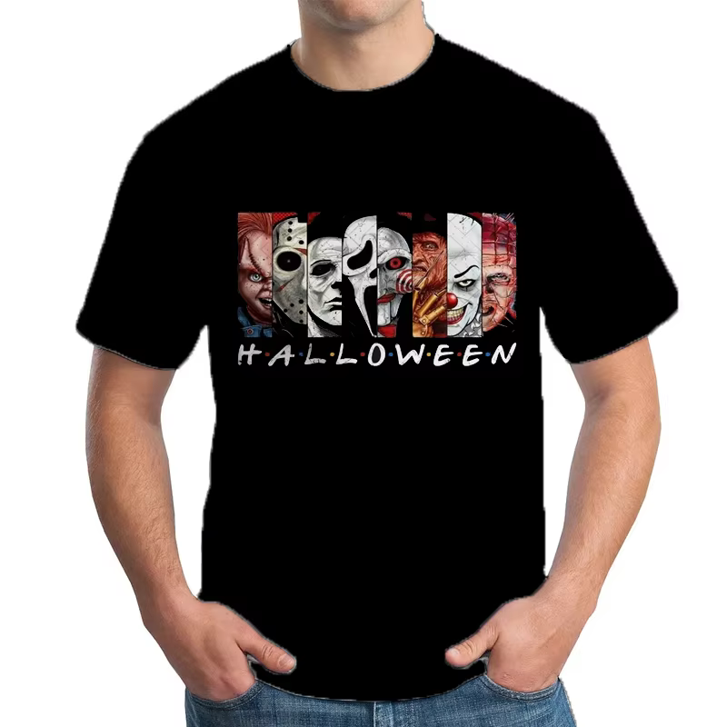 Hommes Halloween T-Shirt tendance vêtements gothique Streewear homme Hip Hop hauts Clown graphique t