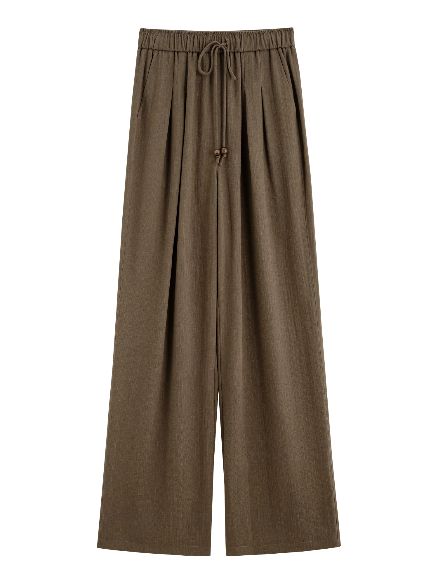 FSLE minimalisme Style lin droit élastique taille haute pantalons décontractés pour les femmes été 2