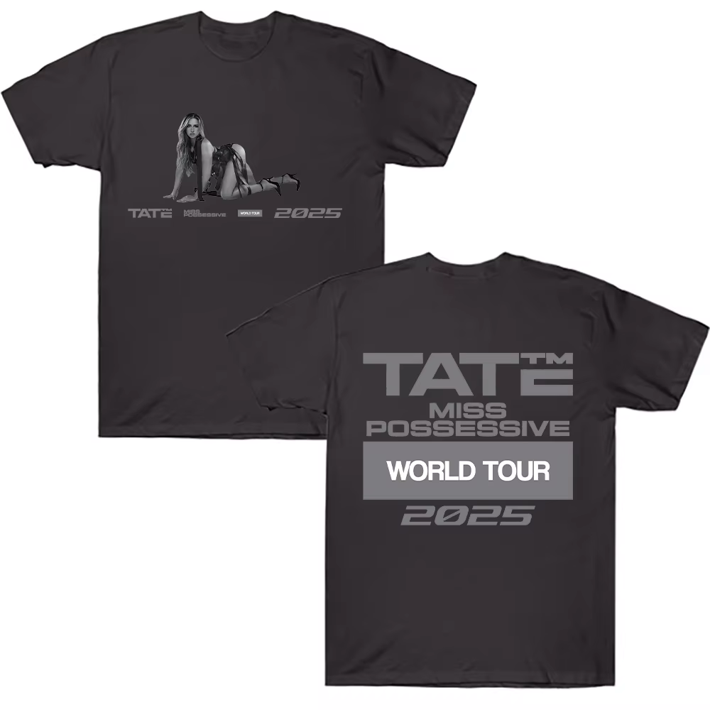 Tate McRae Miss Possessive 2025 World Tour Tee Hommes Femmes Vêtements Coton Manches Courtes T-shirt