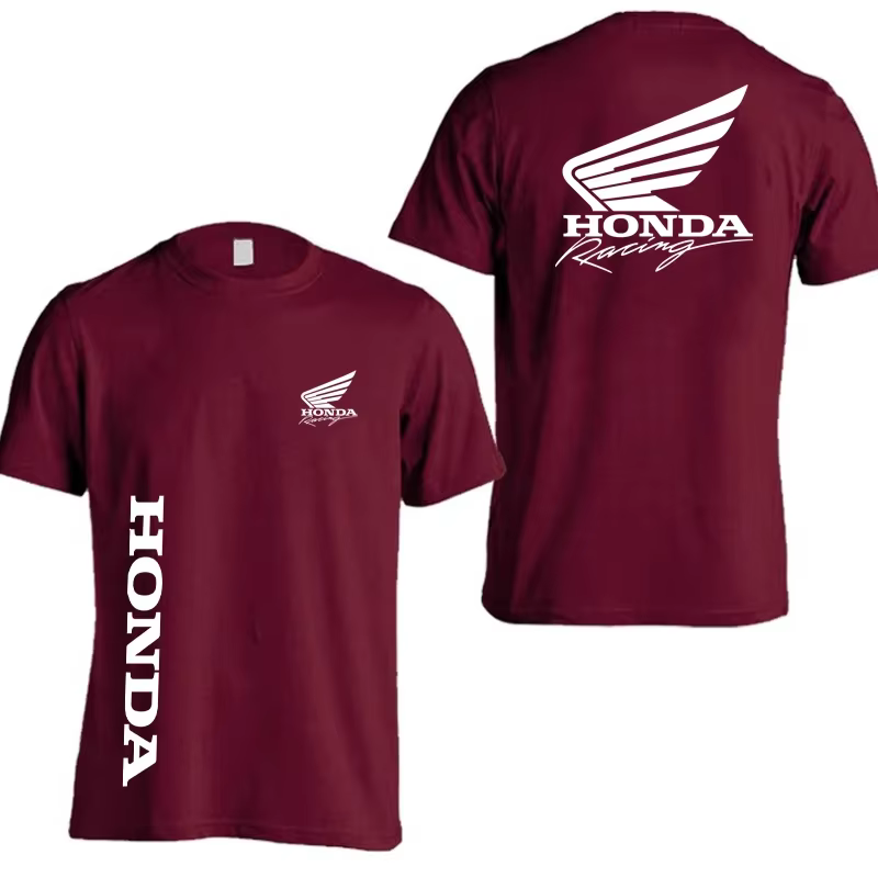 T-shirt de course en pur coton pour hommes Honda, nouveau t-shirt d'extérieur pour femmes, haut de s