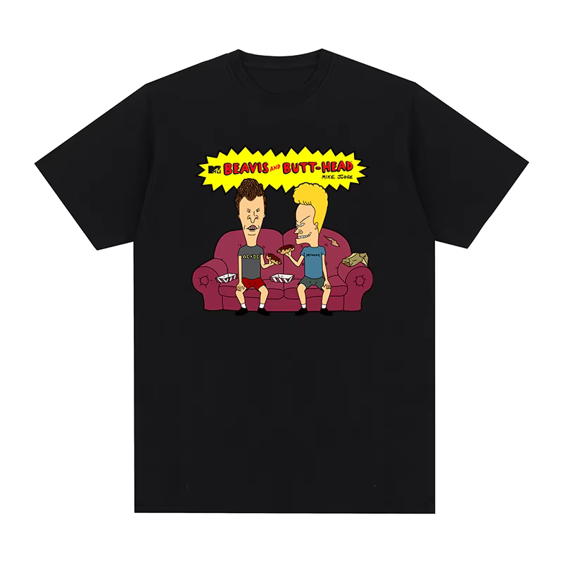 T-shirt Beavis Butthead Work pour hommes et femmes, humoristique, noir, en coton, nouvelle volatilit