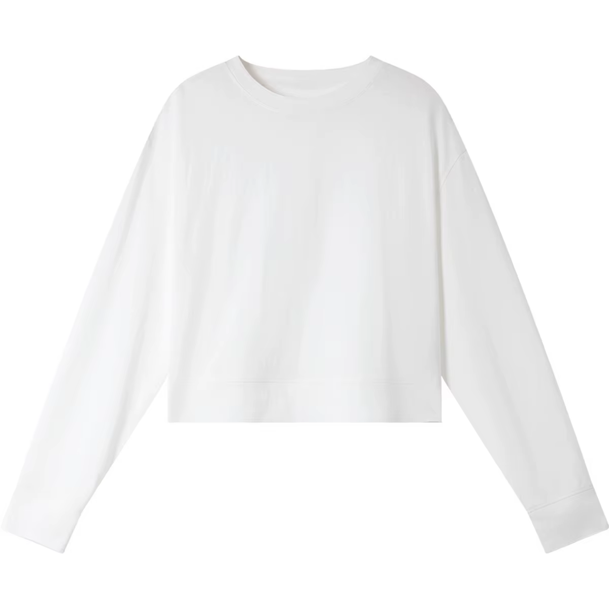 T-shirt en coton blanc pour femme VIMLY, collection Printemps 2026, col rond, manches longues, coupe