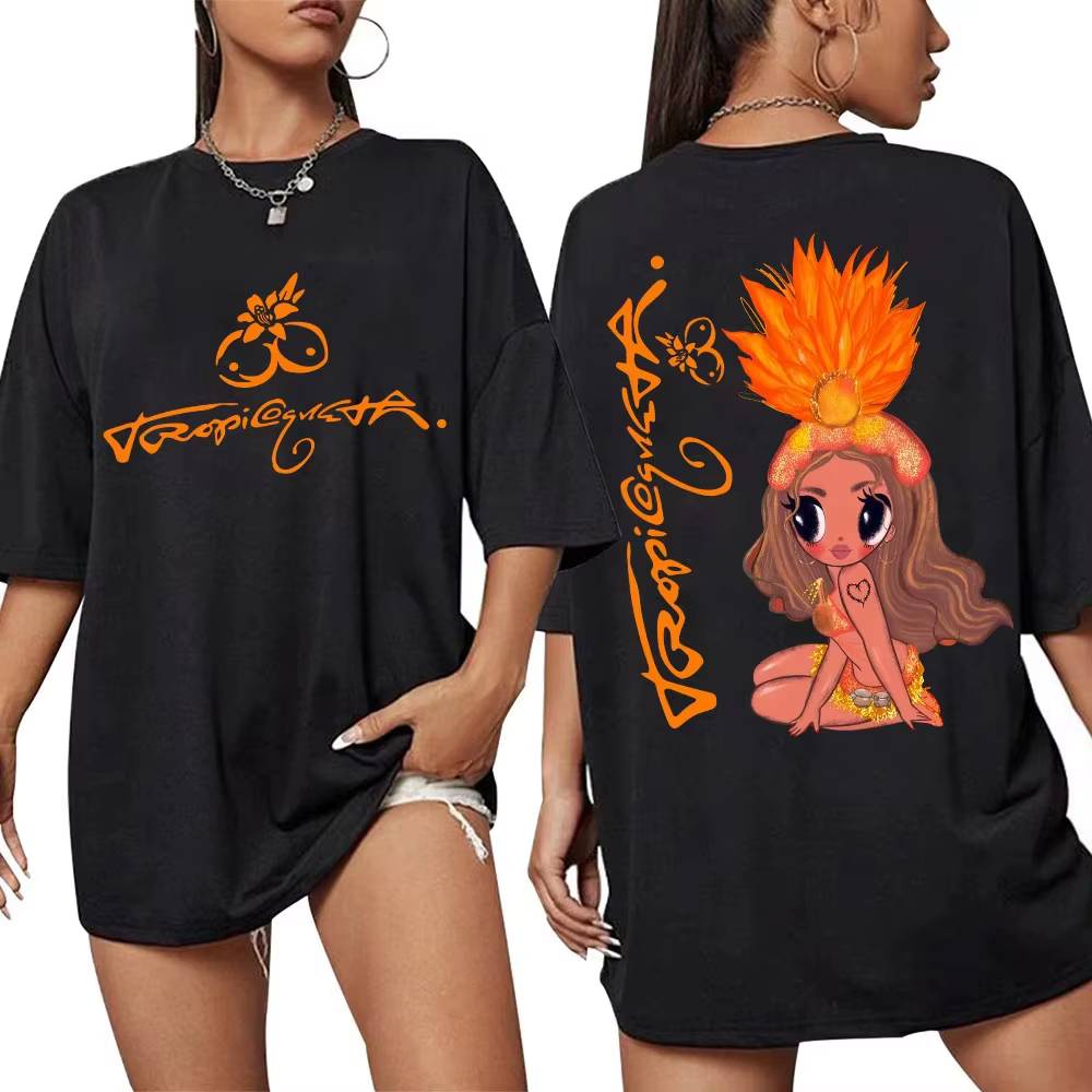 T-shirt graphique Karol G Tropicoqueta pour hommes et femmes, esthétique, de haute qualité, style Y2