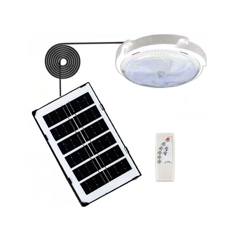 LED plafonnier solaire 3 couleurs lampe solaire étanche avec télécommande intérieur maison haut plaf