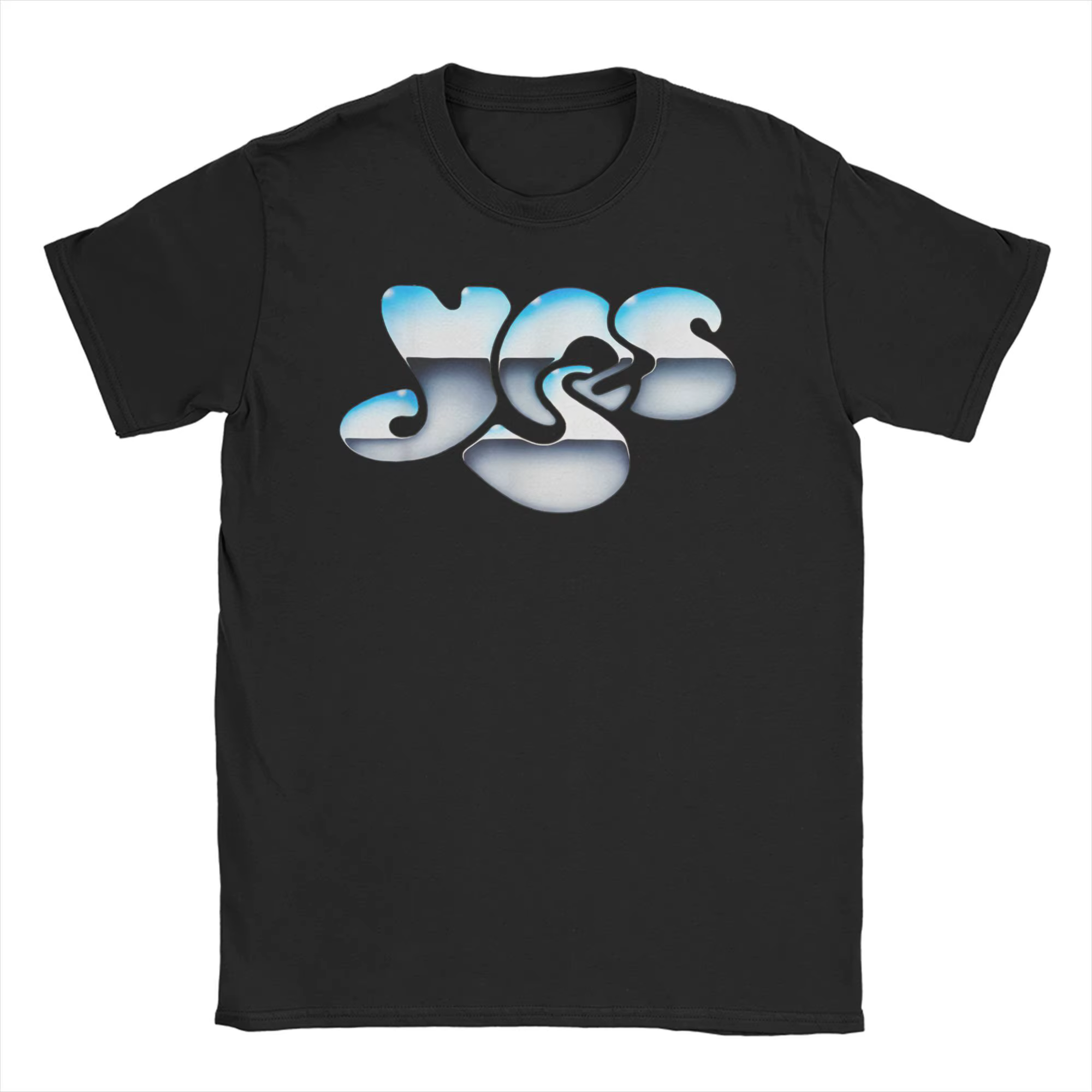 Drôle Chrome Logo oui groupe T-Shirt hommes femmes col rond 100% coton T-Shirt 80s Rock Tour à manch