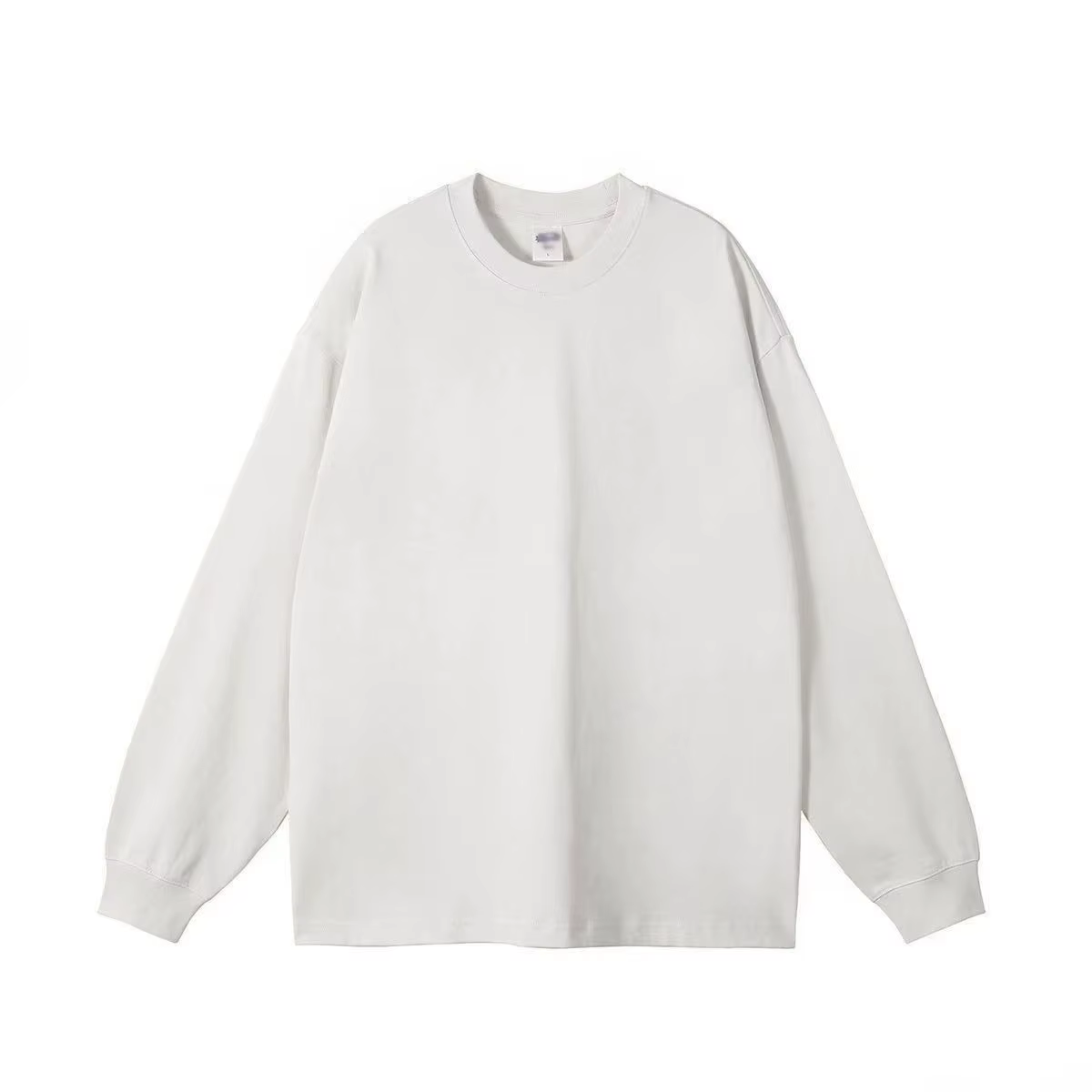 T-shirt à manches longues pour femmes, haut basique polyvalent de couleur unie, en pur coton, ample,