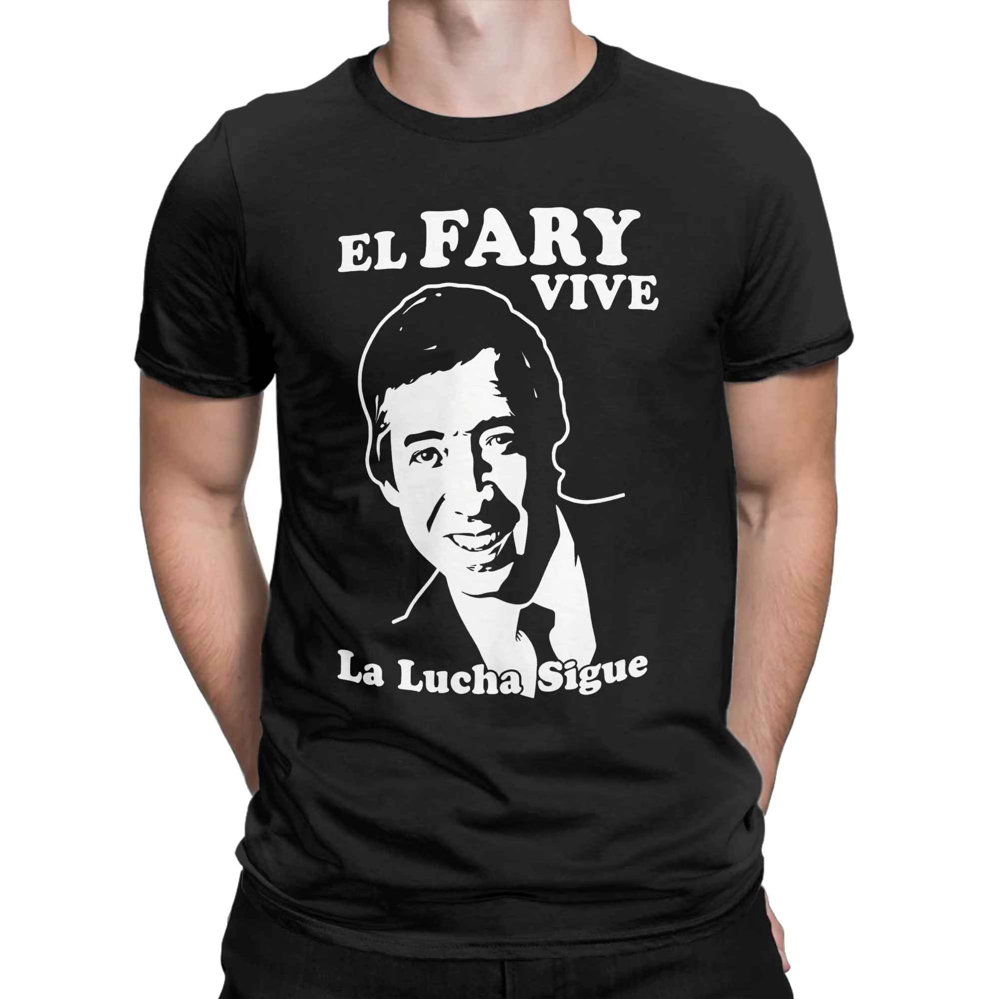 T-shirt surdimensionné d'été avec portrait du chanteur espagnol El Fary, T-shirts Hip Hop en coton p