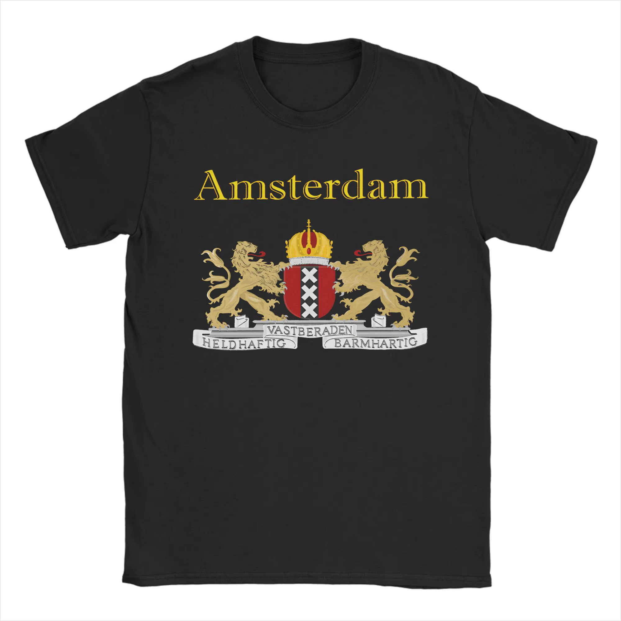 T-shirt vintage avec emblème d'Amsterdam, en coton, pour hommes, vêtements d'été Y2K, basiques, impr