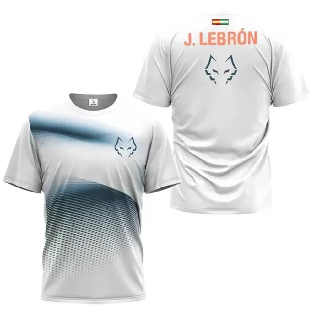 Été nouveaux hommes badminton et tennis de table dégradé rayé imprimé respirant col rond T-shirt en