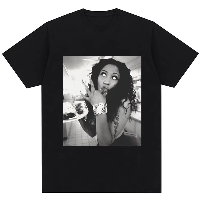Rap artiste Nicki Minaj imprimé rétro T-shirt foand Hip-hop mode décontracté été imprimé PureT-shirt
