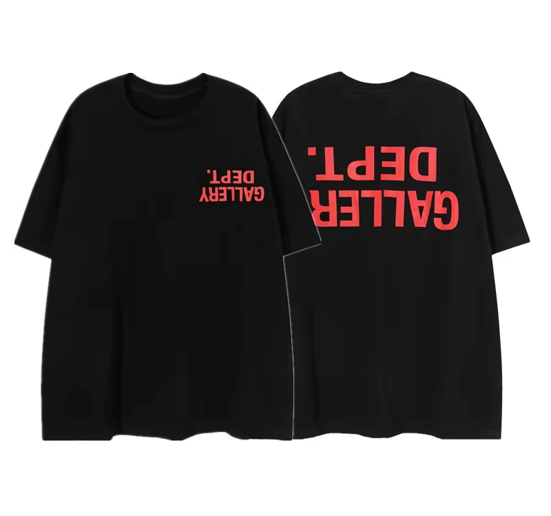 Top Galle American Retro Minimalist Letter Logo Funny Pure Cotton Print New Men's and Women's Loose 