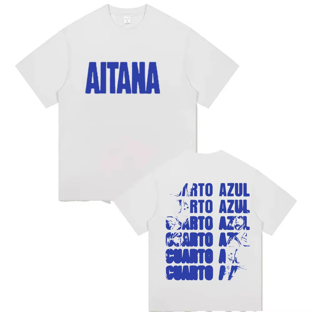 Chanteur Aitana Cuarto Azul Tour 2025 impression T-shirt hommes femmes Hip Hop Fans vêtements à manc