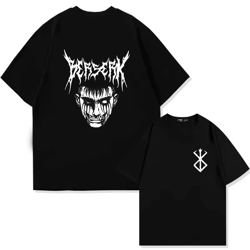 Japon Anime Berserk T-Shirt Guts imprimé graphique T-Shirt hommes 90s été à manches courtes décontra
