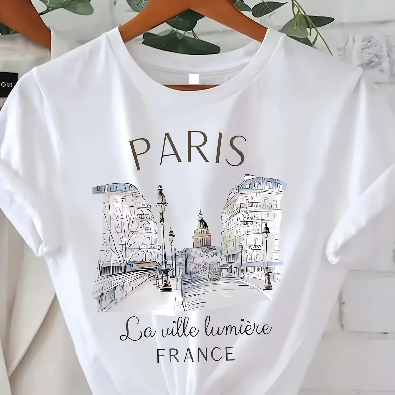 T-shirt années 90 Paris pour femme, imprimé, manches courtes, col rond, décontracté, mode Harajuku K
