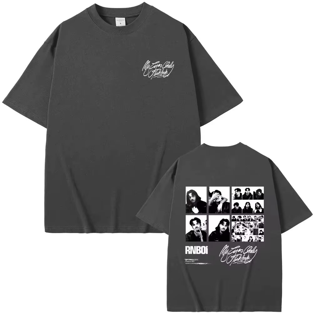 T-shirt Y2K Oversize Décontracté Streetwear Unisexe Rapper RnBoi My Eyes Only Flashback Album Graphi