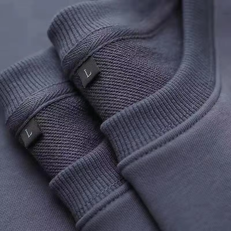 T-shirt à Manches sulfet Col Rond pour Homme et Femme, Vêtement 100% Coton, Solide, pour le dehors,