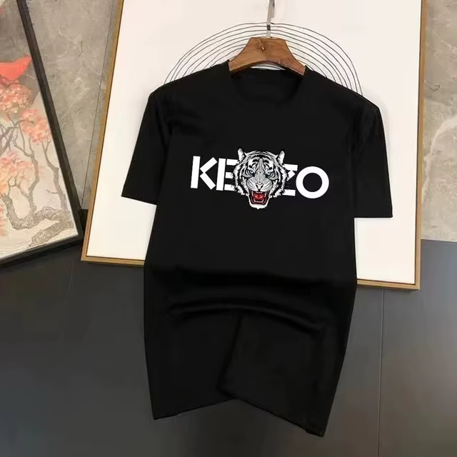 T-shirt graphique tête de tigre pour homme, style streetwear, en coton, imprimé lettres inspiré du l