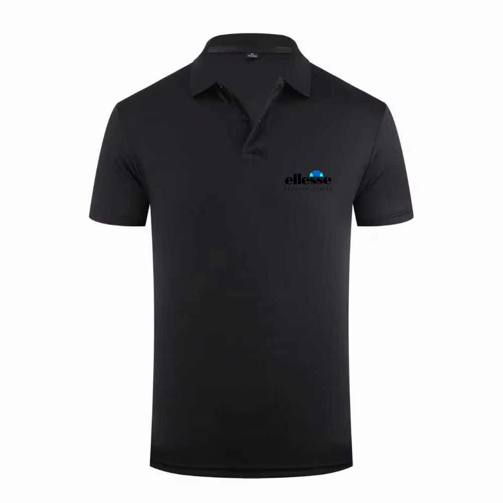 Nouveau Polo Rouge Homme 2026 avec Logo Ellesse, Coton Respirant, T-shirt Sport Décontracté d'Été