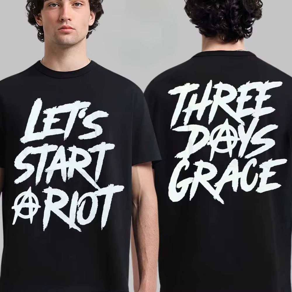 T-shirt vintage rock Three Days Grace Band, imprimé estival, manches courtes, marque de mode, tee-sh