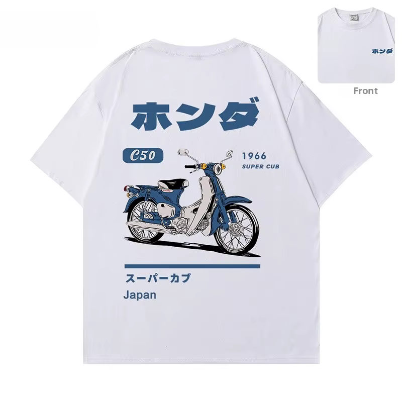 Mode T-Shirt ample rétro été dessin animé voiture impression unisexe à manches courtes col rond Coup