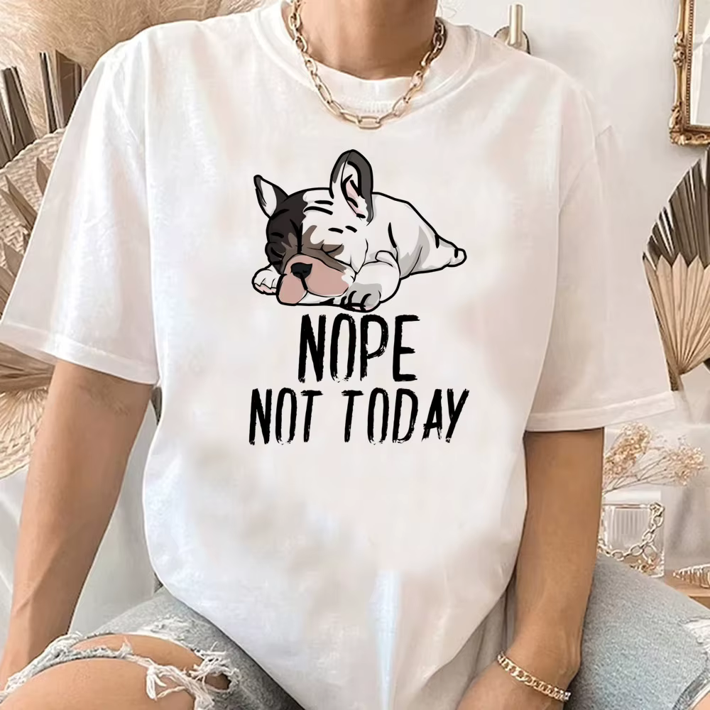 Bouledogue français t-shirt femme Y2k Grunge femmes Vintage psychédélique t-shirt confortable Y2k ré