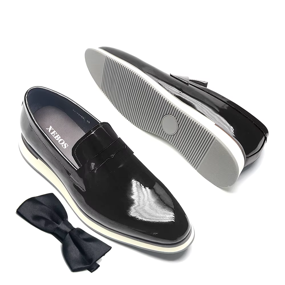 Chaussures Penny Loafer Décontractées de Luxe pour Homme, 5 Couleurs, en Cuir Verni Haut de Gamme, M