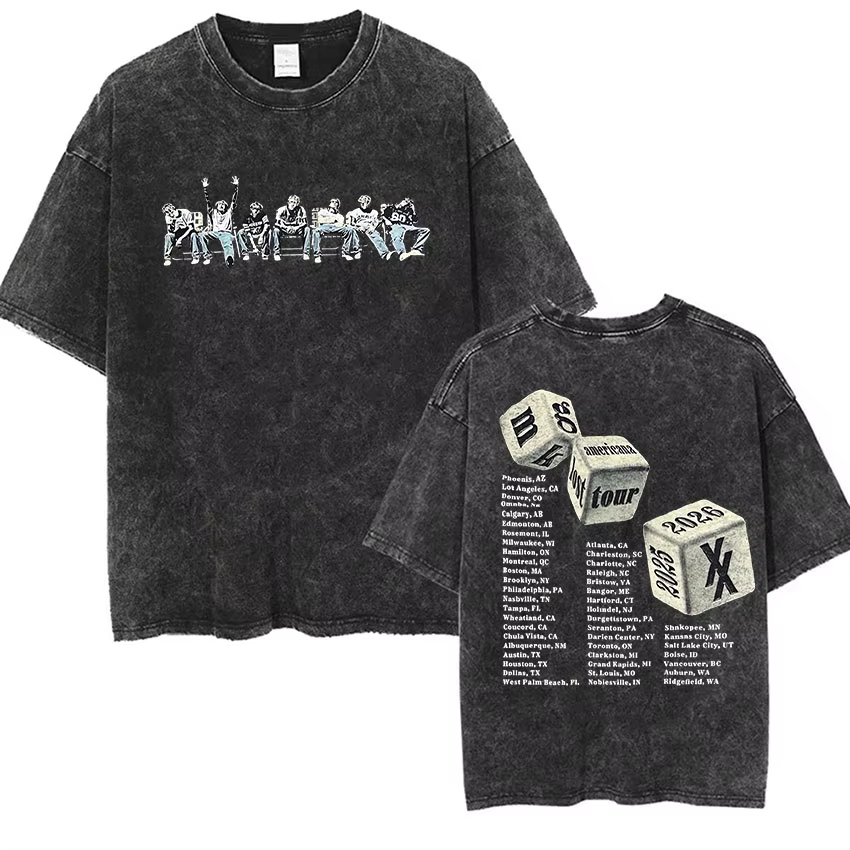 Vintage mitrailleuse Kelly MGK perdu Americana Tour 2025-2026 lavé unisexe T-Shirt homme Hip Hop man
