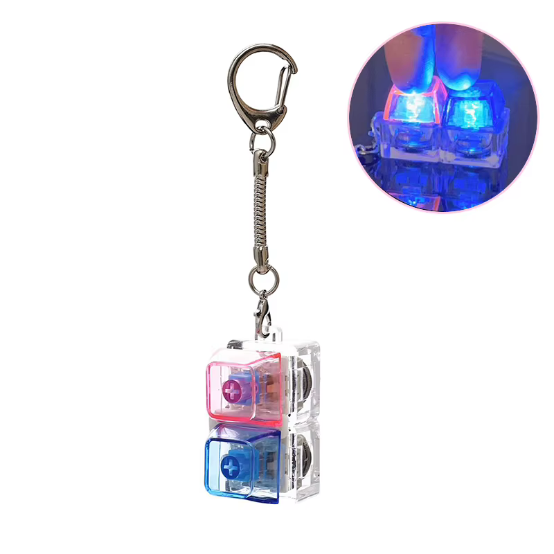 LED 9 touches Keycap porte-clés pour femmes hommes lumineux soulagement du Stress doigt pendentifs F