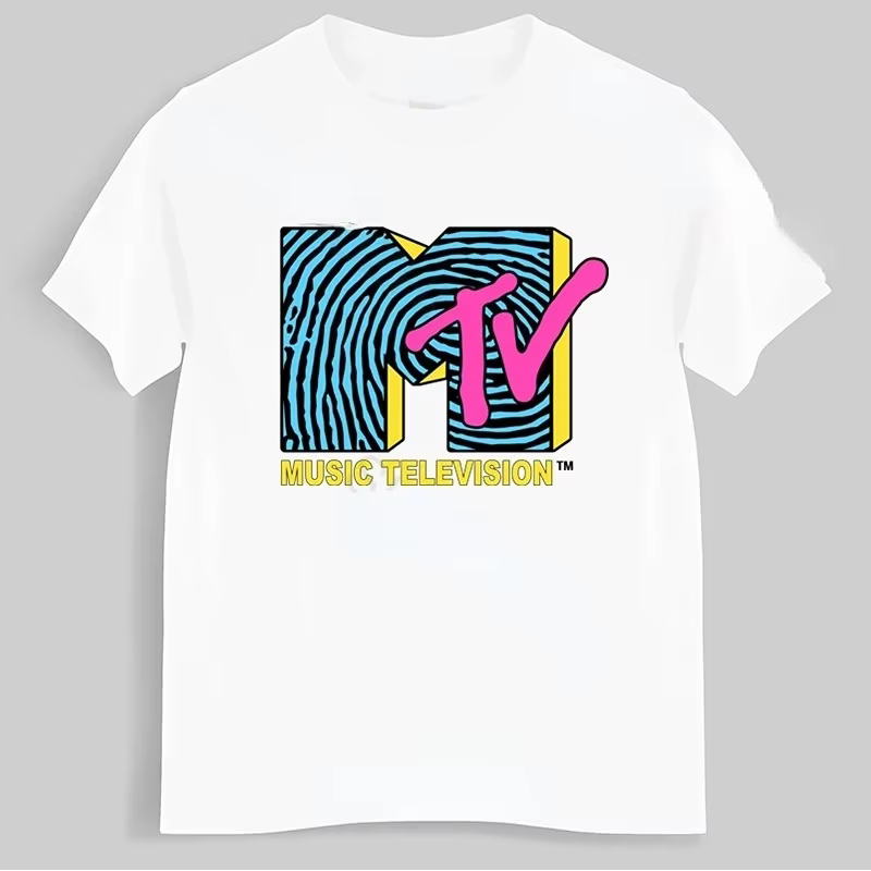 T-shirt Rétro Homme Vintage Rock Hip Hop TV T-shirt Décontracté Unisexe Été T-shirts Graphiques MTV 