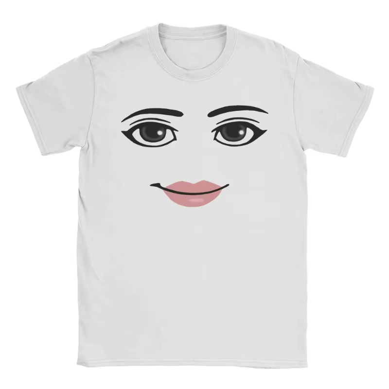 T-shirt pour femme, nouveauté, Robloxs, visage de femme, jeu, meme, t-shirts graphiques, t-shirts à