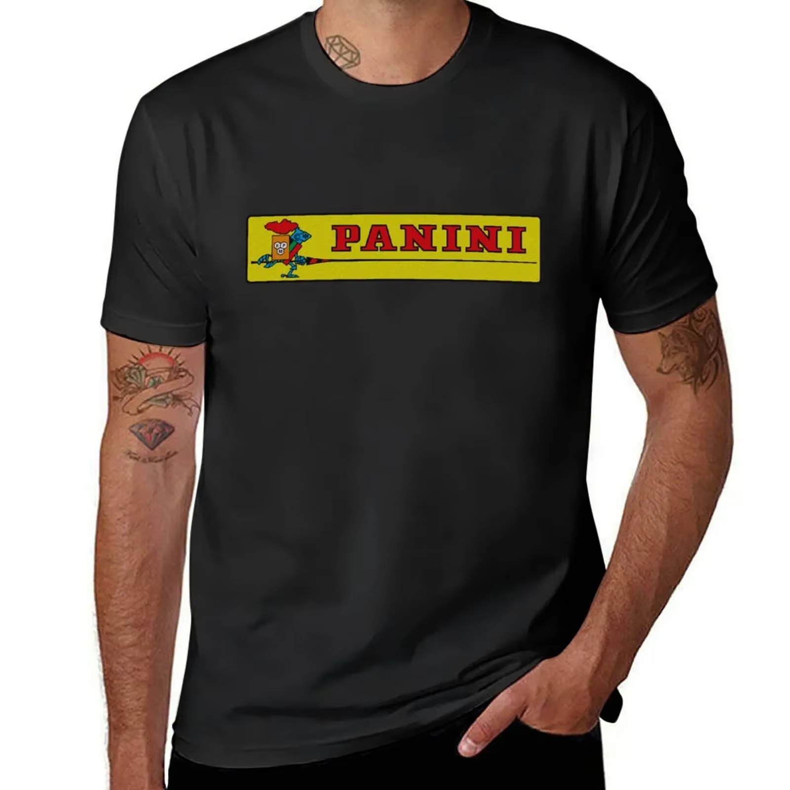 T-Shirt Blanc avec Logo Panini pour Homme, Vêtements Esthétiques, Décontractés et Élégants