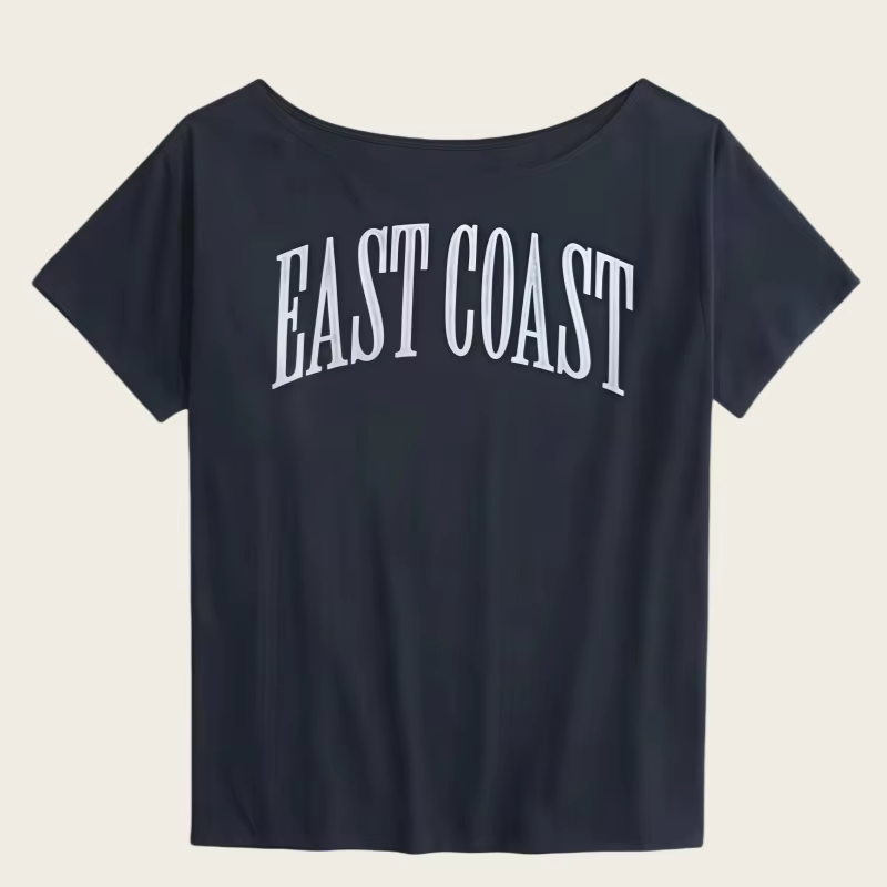 T-shirt à manches courtes de style américain pour femmes, design estival, amincissant, ample, rétro,