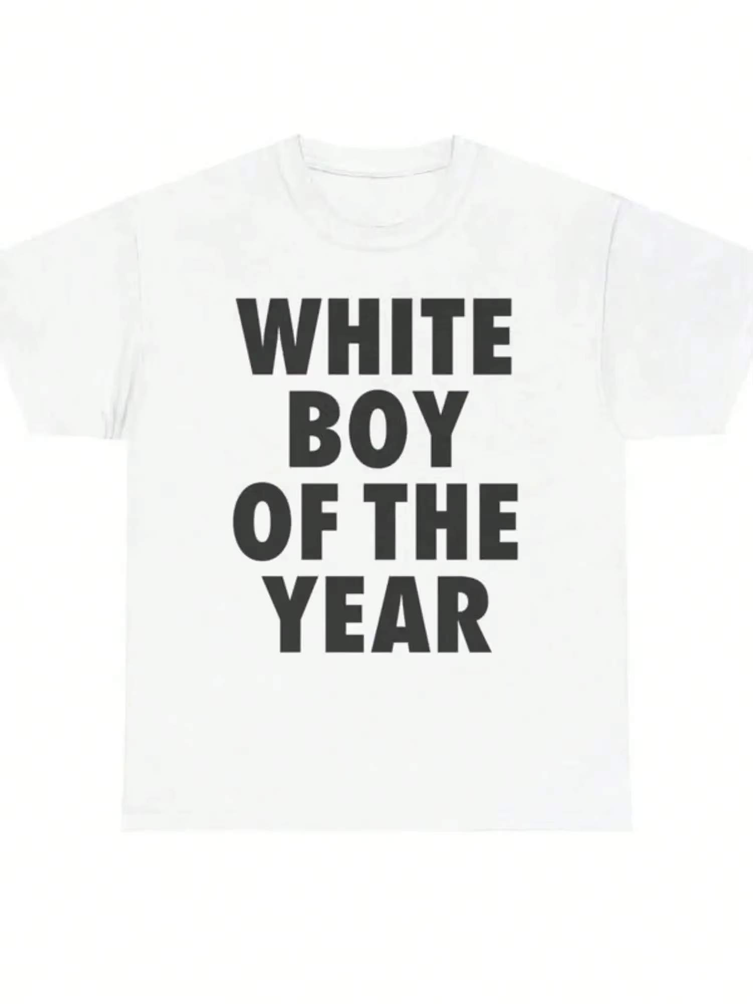 Blanc garçon de l'année t-shirts coton imprimé à manches courtes T-shirt rétro décontracté Streetwea