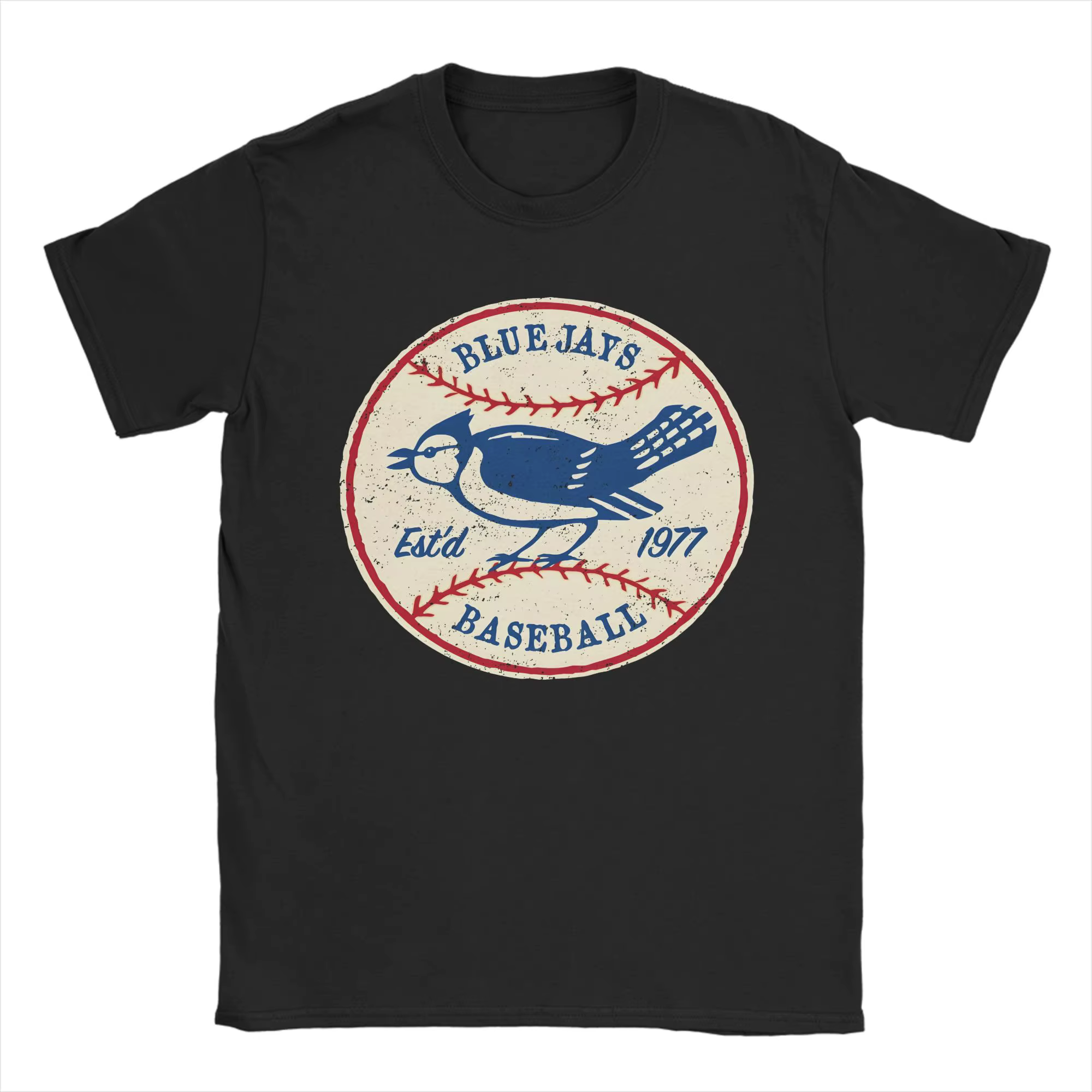 T-Shirt Vintage Toronto Blue-Jays-Bird Patch pour hommes, col rond, en coton, à manches courtes, 4XL